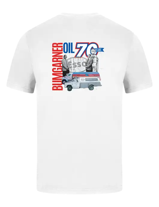 Comfort Colors 6.1 oz White Heavyweight Ring Spun T-Shirt w/70 Year Design Logo, 70 Year Drinkware Design Logo