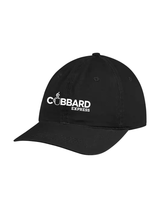 Garment Washed Unstructured Twill Black Cap w/Cubbard Express Logo