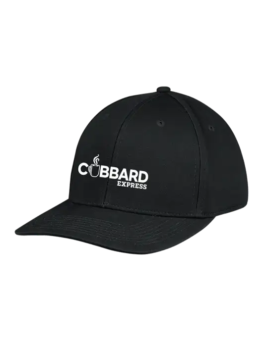 Premium Modern Structured Twill Black Snapback Cap w/Cubbard Express Logo