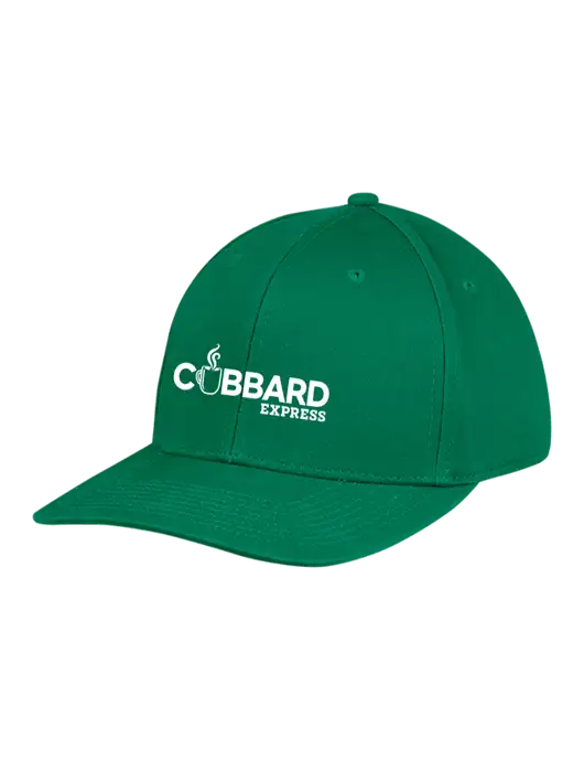 Premium Modern Structured Twill Kelly Green Snapback Cap w/Cubbard Express Logo