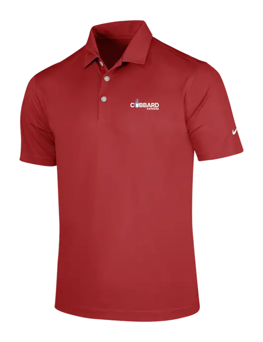 NIKE Red Dri-Fit Vertical Mesh Polo w/Cubbard Express Logo