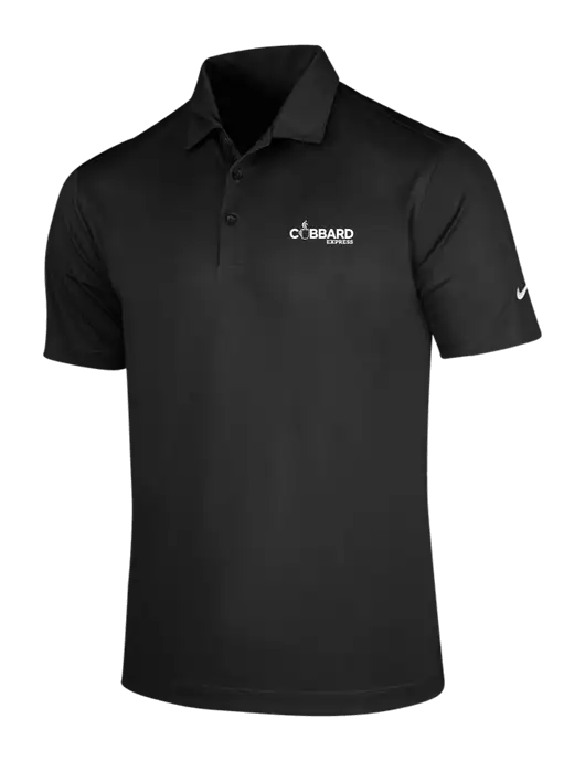 NIKE Black Dri-Fit Vertical Mesh Polo w/Cubbard Express Logo