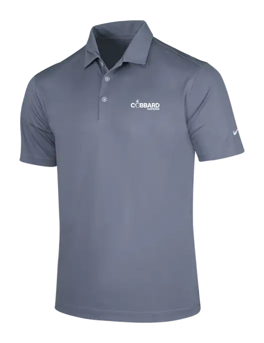 NIKE Medium Grey Dri-Fit Vertical Mesh Polo w/Cubbard Express Logo