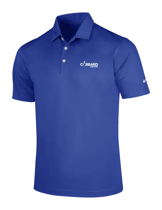 NIKE Dark Royal Dri-Fit Vertical Mesh Polo w/Cubbard Express Logo