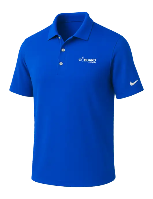 NIKE Royal Dri-Fit Micro Pique Polo w/Cubbard Express Logo