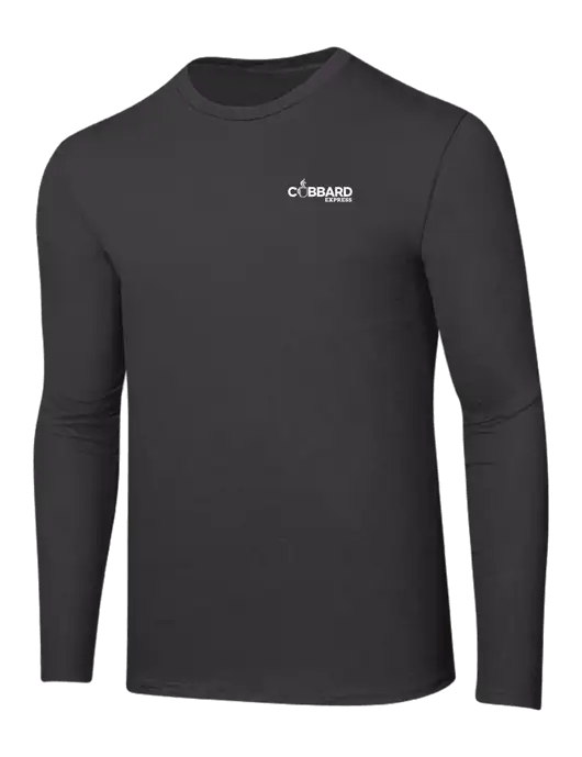 Ring Spun Charcoal 4.5 oz Long Sleeve T-Shirt w/Cubbard Express Logo