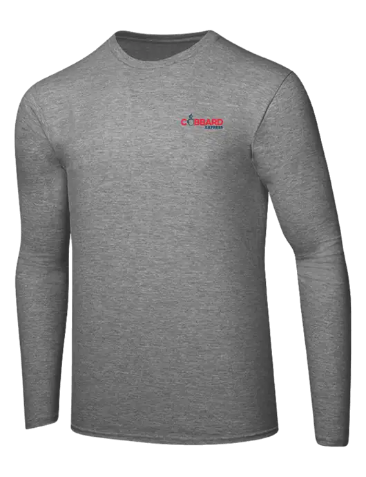 Ring Spun Light Heather Grey 4.5 oz Long Sleeve T-Shirt w/Cubbard Express Logo