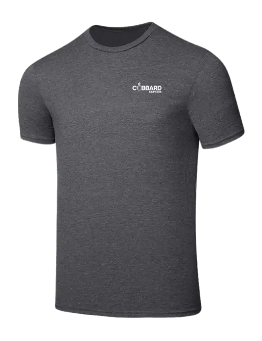 Seriously Soft Heathered Charcoal T-Shirt w/Cubbard Express Logo