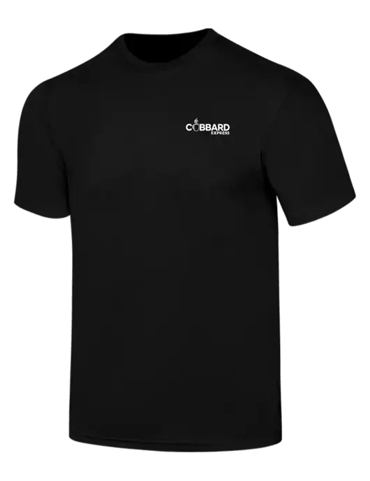 Simply Soft Black 4.5oz  Poly/Combed Ring Spun Cotton T-Shirt w/Cubbard Express Logo
