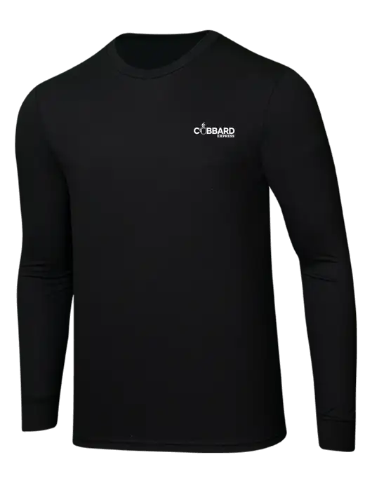 Simply Soft Long Sleeve Black 4.5 oz, Poly/Combed Ring Spun Cotton T-Shirt w/Cubbard Express Logo