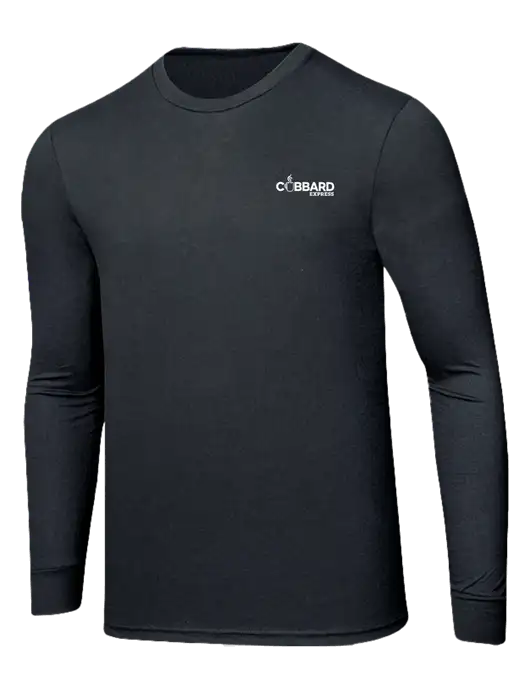 Simply Soft Long Sleeve Black Frost 4.5 oz, Poly/Combed Ring Spun Cotton T-Shirt w/Cubbard Express Logo