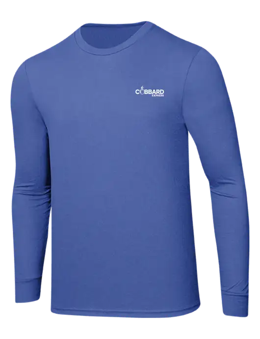 Simply Soft Long Sleeve Royal Frost 4.5 oz, Poly/Combed Ring Spun Cotton T-Shirt w/Cubbard Express Logo