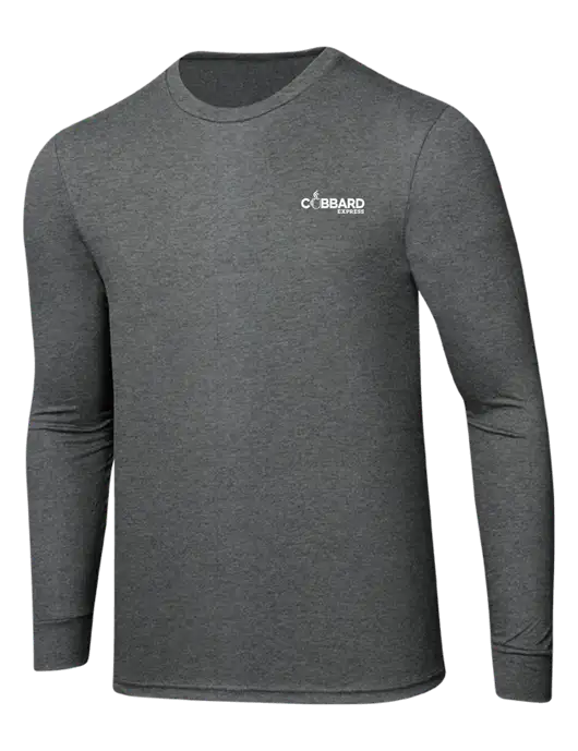 Simply Soft Long Sleeve Medium Grey Frost 4.5 oz, Poly/Combed Ring Spun Cotton T-Shirt w/Cubbard Express Logo