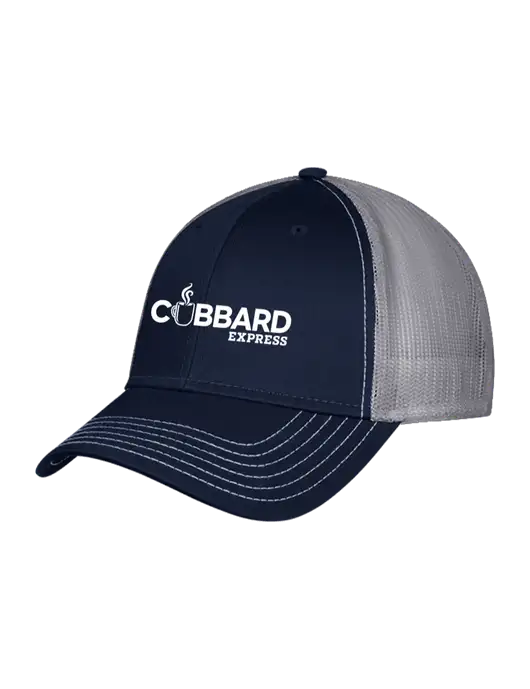 Navy & Grey Mesh Trucker Cap Snap Back w/Cubbard Express Logo