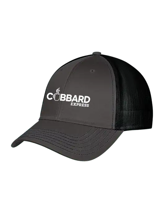 Charcoal & Black Mesh Trucker Cap Snap Back w/Cubbard Express Logo