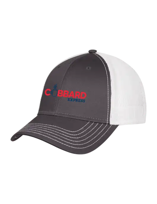 Dark Grey/White Mesh Trucker Cap Snap Back w/Cubbard Express Logo