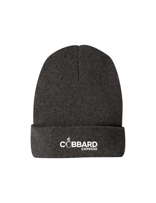 Recycled Charcoal Heather Beanie w/Cubbard Express Logo