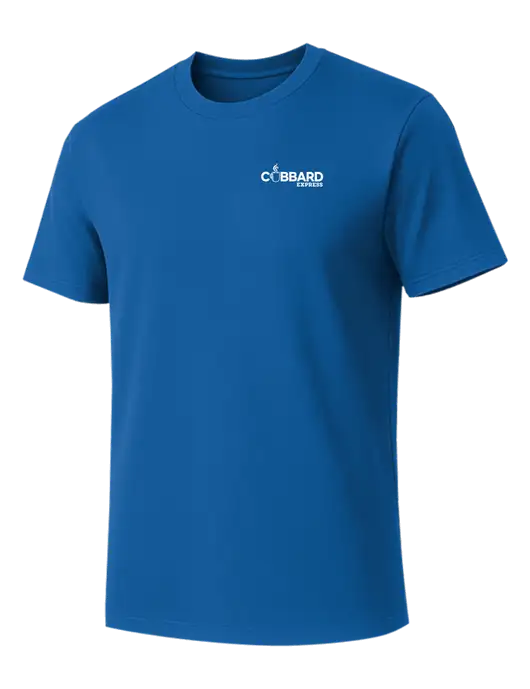 Allmade Royal Blue Organic Cotton Tee w/Cubbard Express Logo