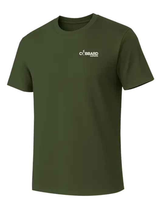 Allmade Dark Olive Green Organic Cotton Tee w/Cubbard Express Logo