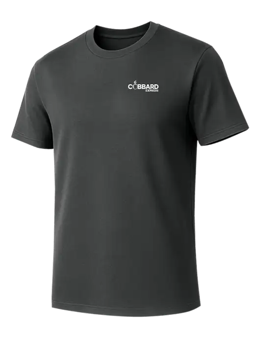 Allmade Charcoal Grey Organic Cotton Tee w/Cubbard Express Logo