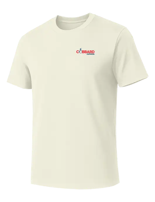 Allmade White Sand Organic Cotton Tee w/Cubbard Express Logo