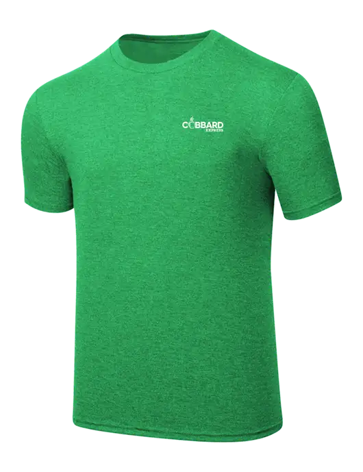 Simply Soft Kelly Green Frost 4.5oz  Poly/Combed Ring Spun Cotton T-Shirt w/Cubbard Express Logo