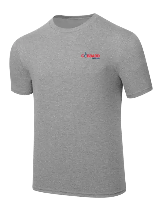 Simply Soft Heathered Light Grey 4.5oz  Poly/Combed Ring Spun Cotton T-Shirt w/Cubbard Express Logo