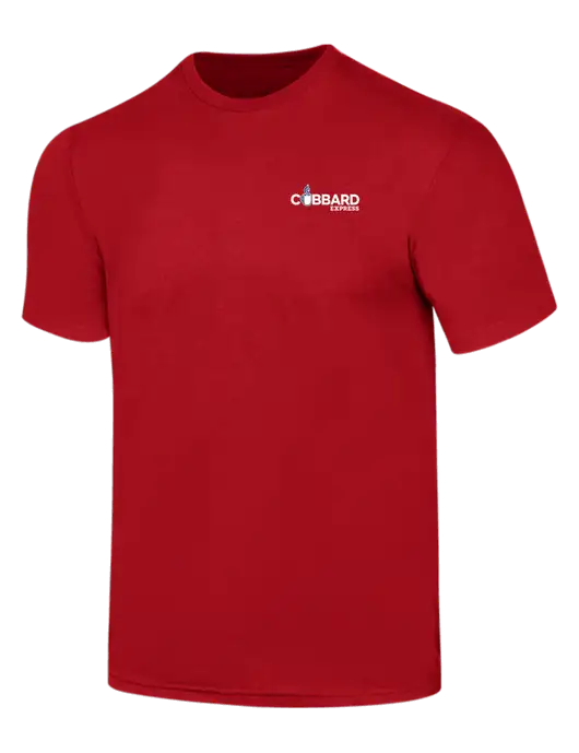 Simply Soft Red 4.5oz  Poly/Combed Ring Spun Cotton T-Shirt w/Cubbard Express Logo