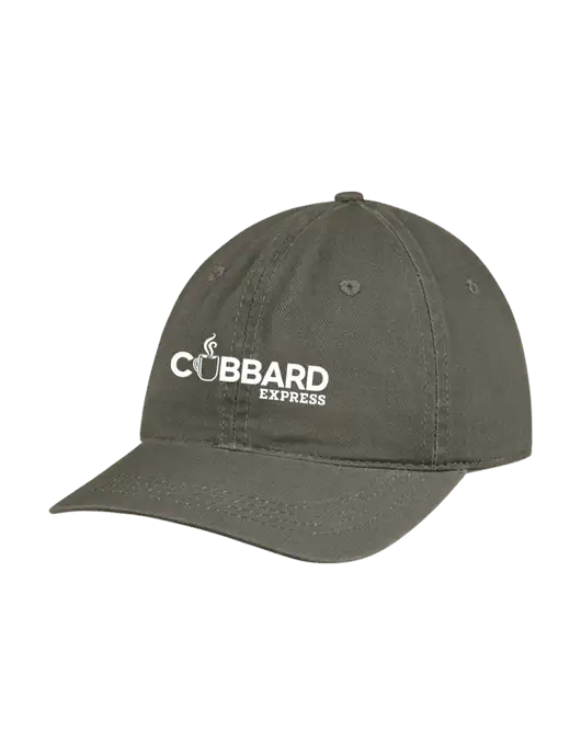 Garment Washed Unstructured Twill Olive Cap w/Cubbard Express Logo