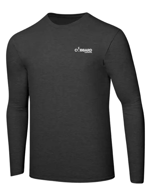 Ring Spun Dark Heather Grey 4.5 oz Long Sleeve T-Shirt w/Cubbard Express Logo