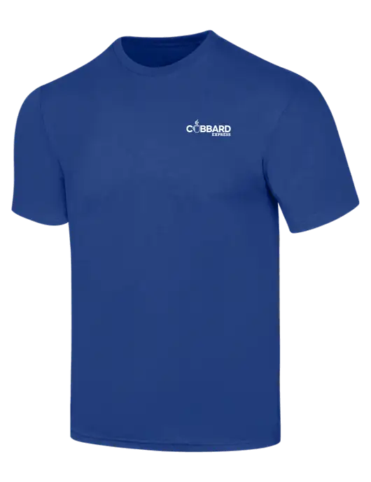 Simply Soft Dark Royal 4.5oz  Poly/Combed Ring Spun Cotton T-Shirt w/Cubbard Express Logo