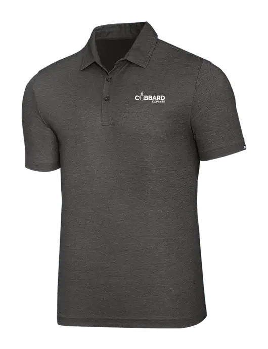 TravisMathew Black Heather Oceanside Polo w/Cubbard Express Logo