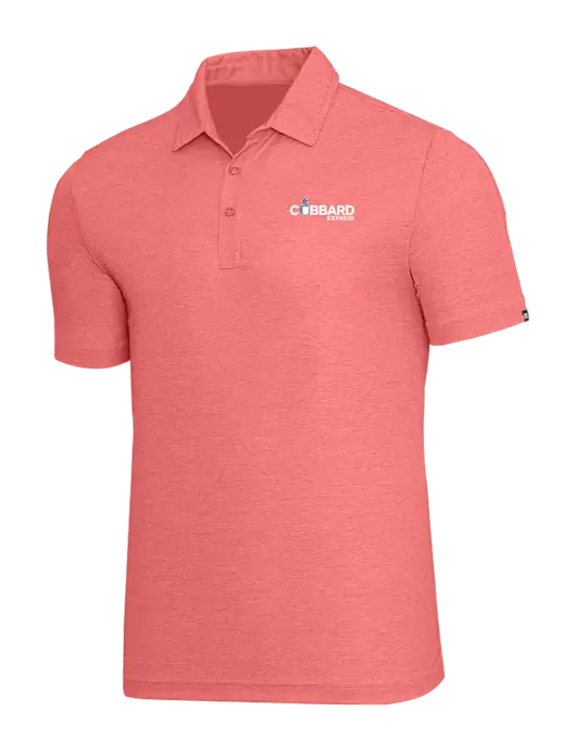 TravisMathew Red Heather Oceanside Polo w/Cubbard Express Logo