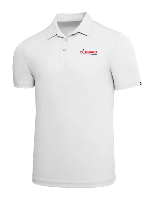 TravisMathew White Solid Oceanside Polo w/Cubbard Express Logo
