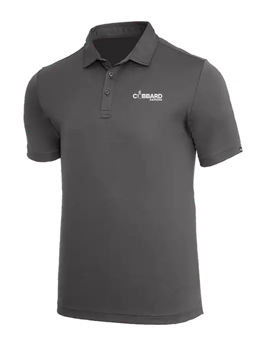 TravisMathew Med Dark Grey Coto Performance Polo w/Cubbard Express Logo