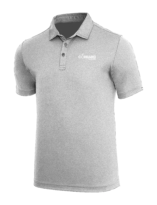 TravisMathew Medium Grey Heather Coto Performance Polo w/Cubbard Express Logo