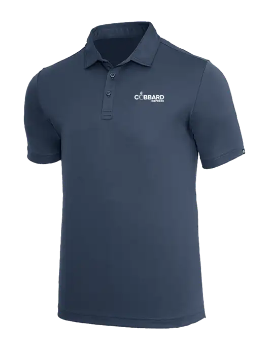 TravisMathew Dark Slate Blue Coto Performance Polo w/Cubbard Express Logo