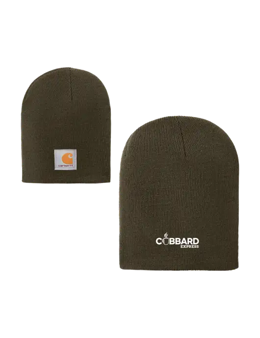 Carhartt Dark Olive Green Acrylic Knit Hat w/Cubbard Express Logo
