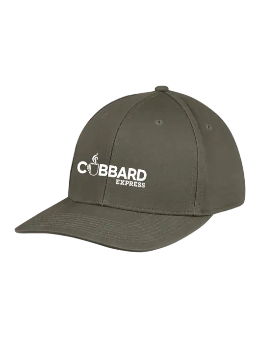 Premium Modern Structured Twill Olive Snapback Cap w/Cubbard Express Logo