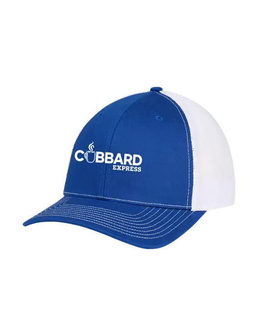 Richardson Adjustable Snapback Original 112 Trucker Cap Royal w/White Mesh w/Cubbard Express Logo