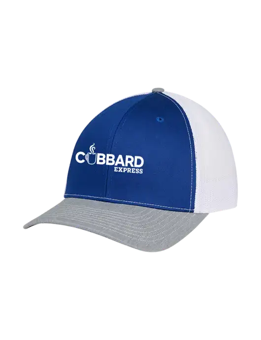 Richardson Adjustable Snapback Original 112 Trucker Cap Royal/HeatherGrey/White Mesh w/Cubbard Express Logo