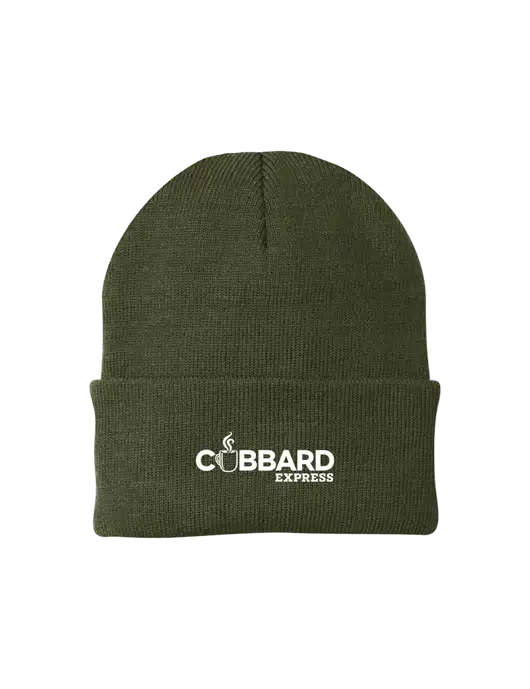 Dark Olive Green Knit Cap w/Cubbard Express Logo