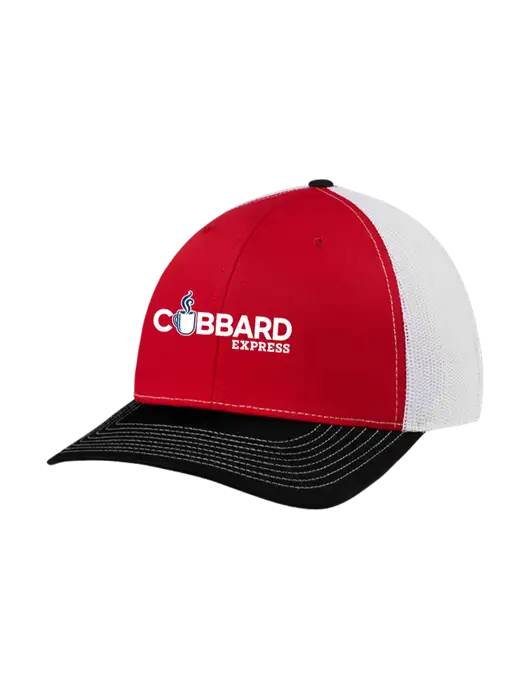 Richardson Adjustable Snapback Original 112 Trucker Cap Black/Red/White Mesh w/Cubbard Express Logo