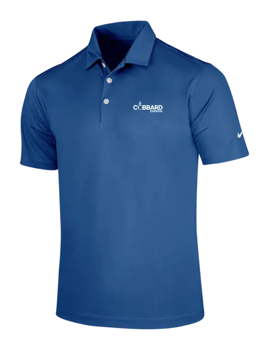 NIKE Dark Royal Dri-Fit Vertical Mesh Polo w/Cubbard Express Logo