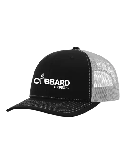 Richardson Adjustable Snapback Original 112 Trucker Cap Black w/White Mesh w/Cubbard Express Logo