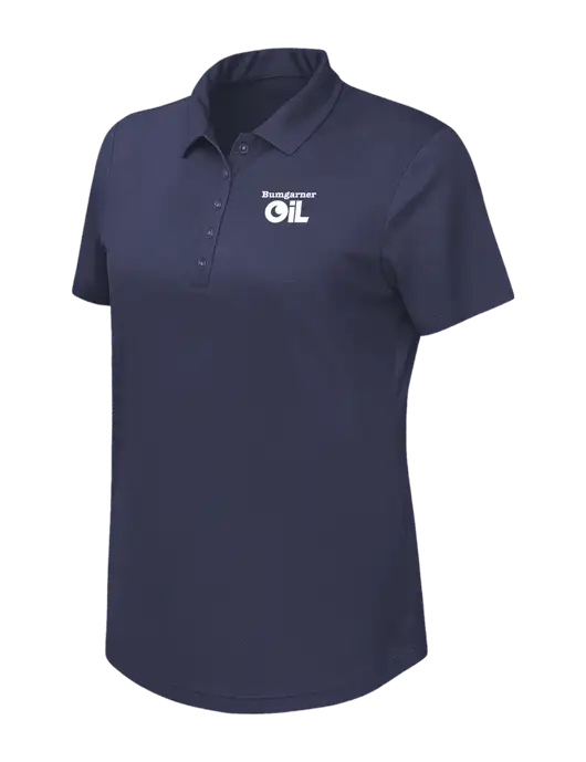 Callaway Womens Birdseye Navy Polo w/Bumgarner Oil Logo