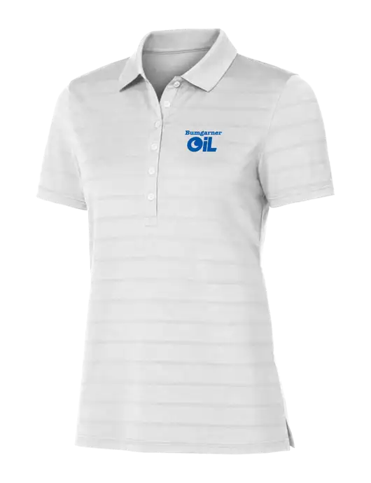 Callaway Womens Bright White Ventilated Polo w/Bumgarner Oil Logo