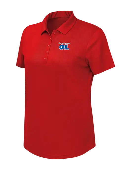 Callaway Womens Birdseye Red Polo w/Bumgarner Oil Logo