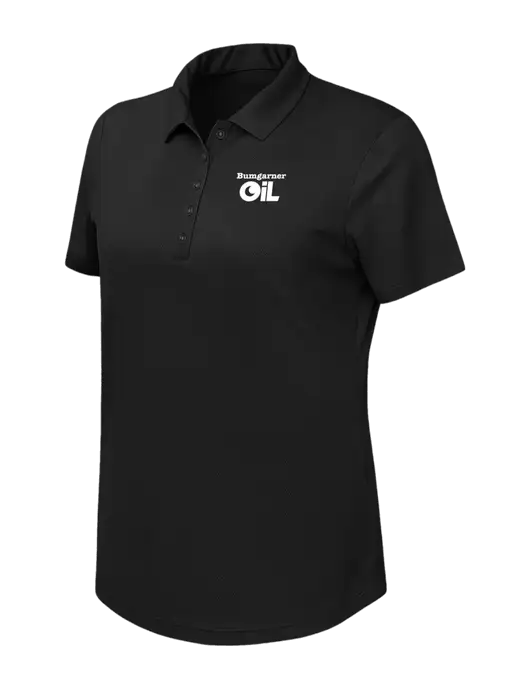 Callaway Womens Birdseye Black Polo w/Bumgarner Oil Logo