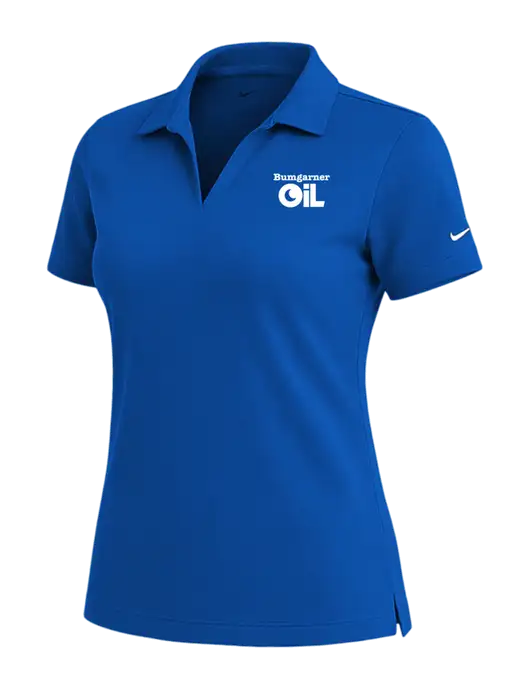NIKE Royal Womens Dri-Fit Micro Pique Polo w/Bumgarner Oil Logo